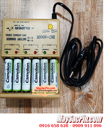 Super BC-100N, Bộ sạc 6viên Pin AA -Kèm sẳn 6 Pin sạc Camelion NH-2700ARBP2 AlwaysReady